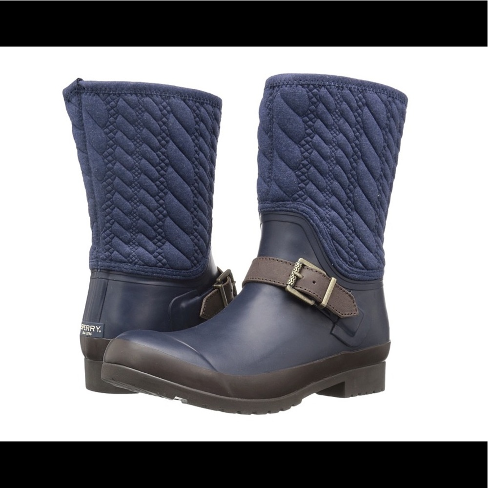 Sperry top-sider walker rain boot navy blue